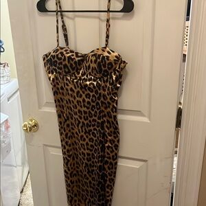 Leopard Print Spaghetti Strap Dress